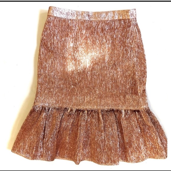 J. Crew Rose Gold Metallic Skirt - Picture 4 of 6